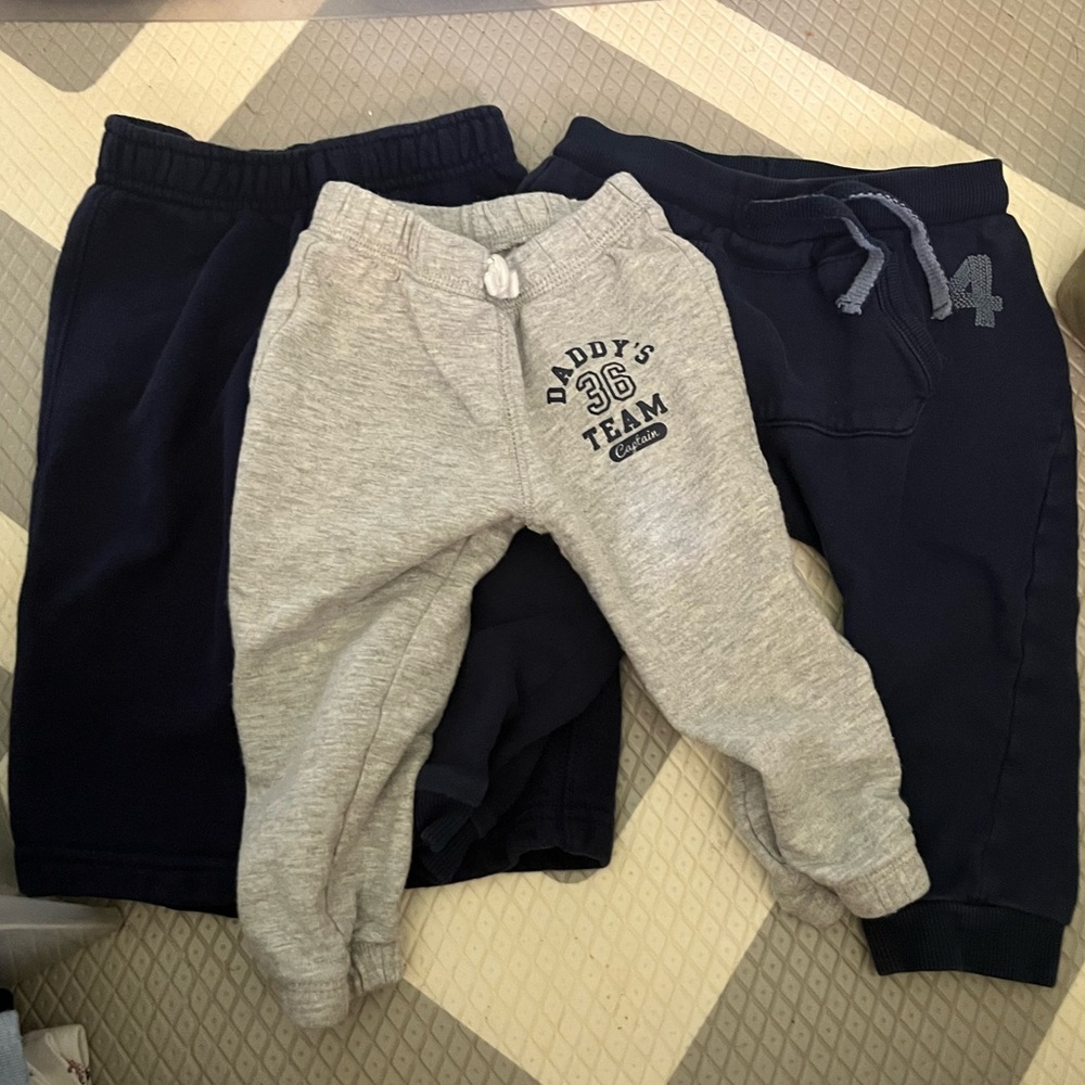 Three Pair Bundle of Baby Boy Sweatpants size 12 months